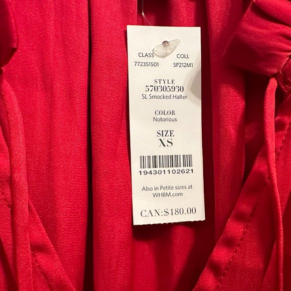 NWT WHBM Beautiful Red Lightweight Silky Dress Size X Small - Picture 7 of 7
